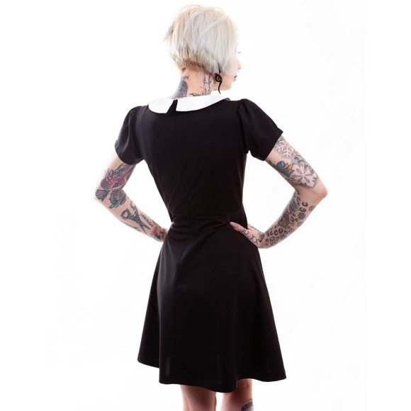 Sourpuss Ghoul Trouble round collar bats goth dress - Picture 4 of 12